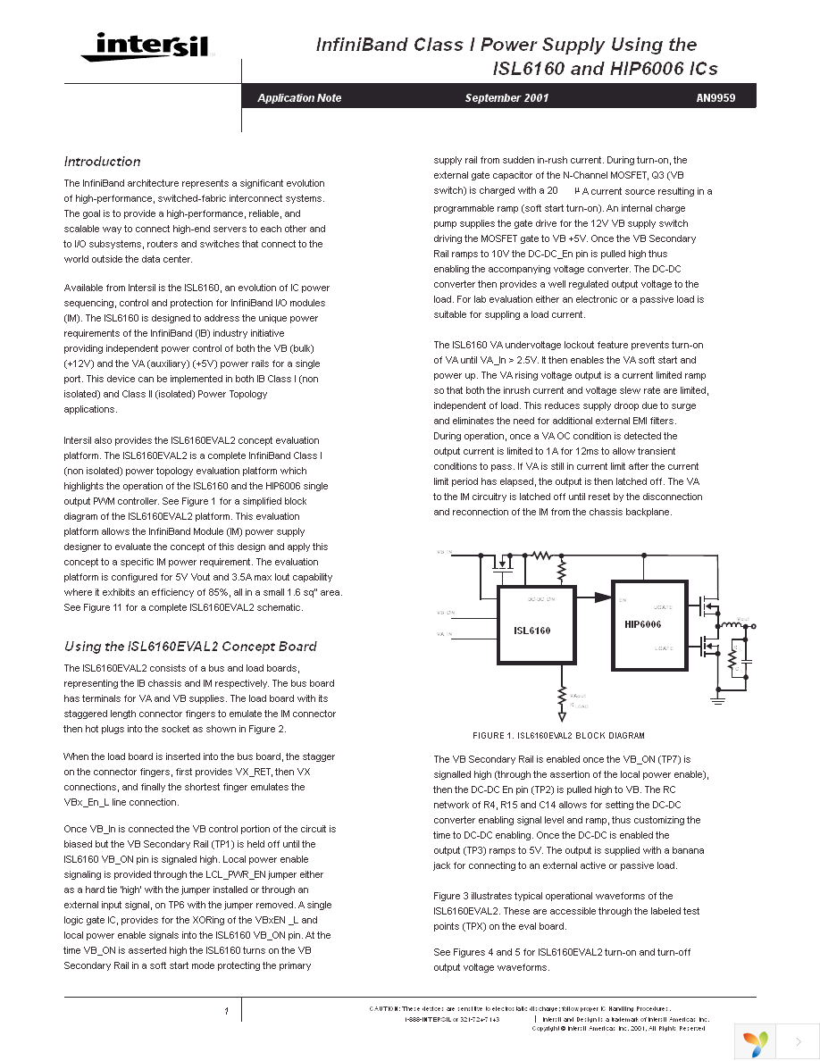 ISL6160EVAL2 Page 1