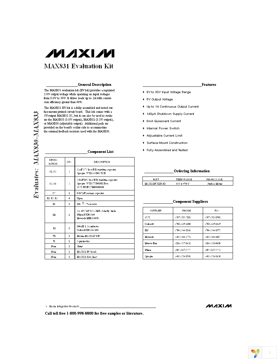 MAX831EVKIT-SO Page 2