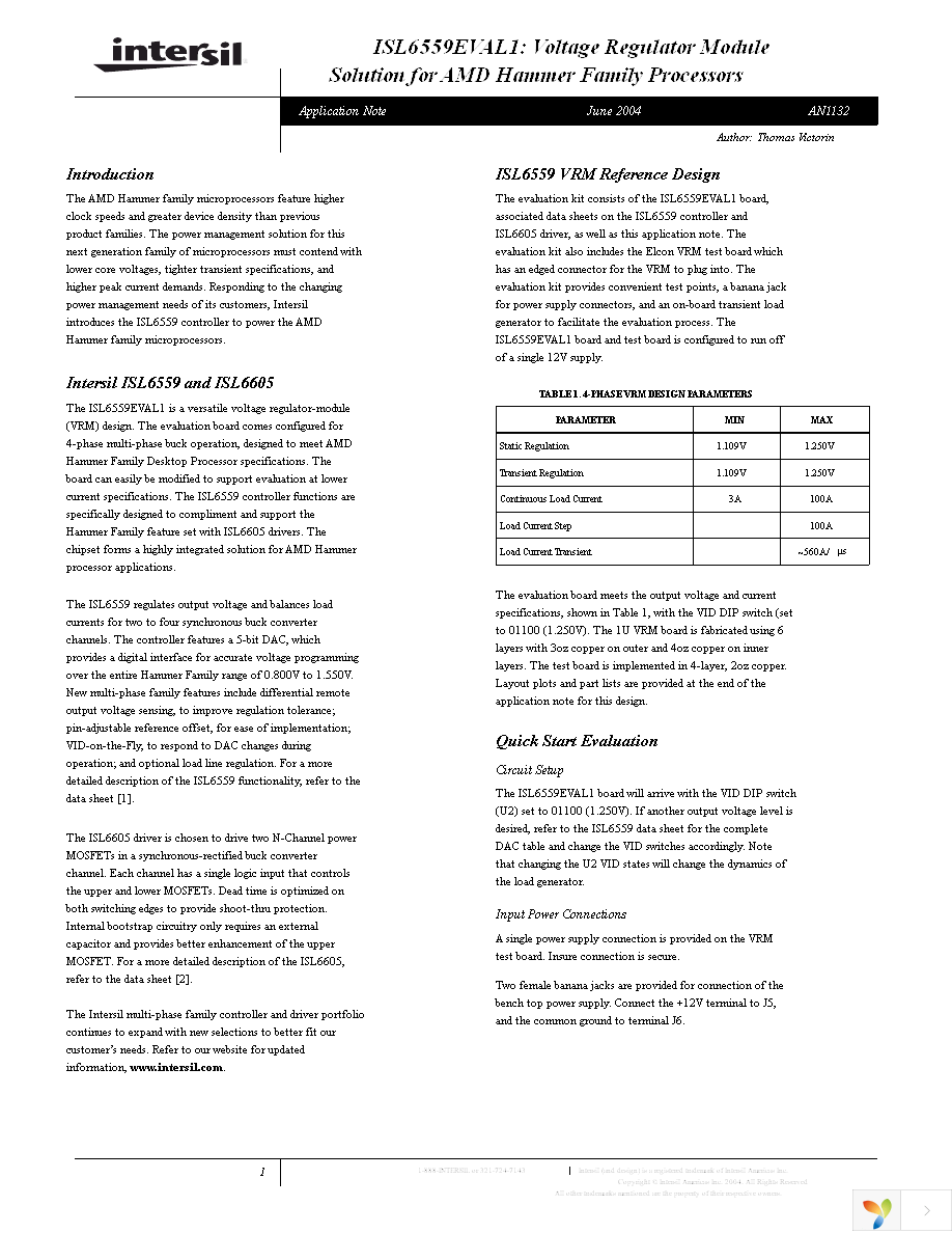 ISL6559EVAL1 Page 1