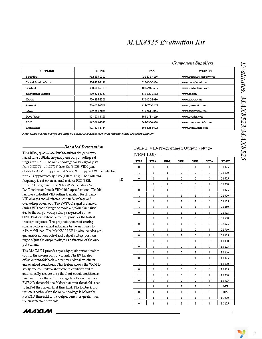 MAX8525EVKIT Page 3