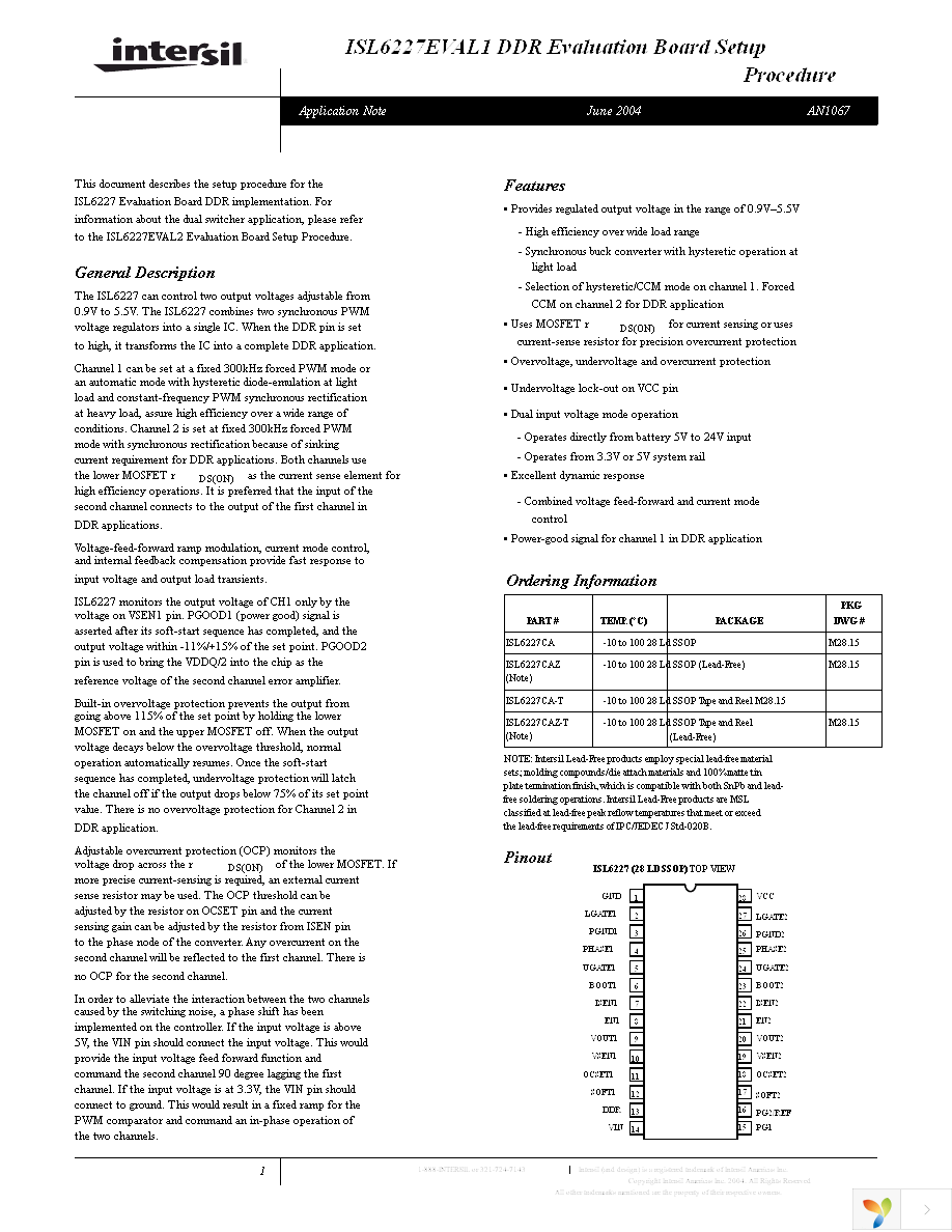 ISL6227EVAL1 Page 1