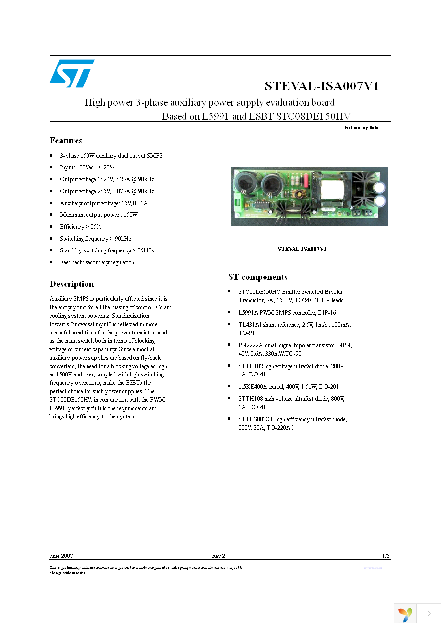 STEVAL-ISA007V1 Page 1