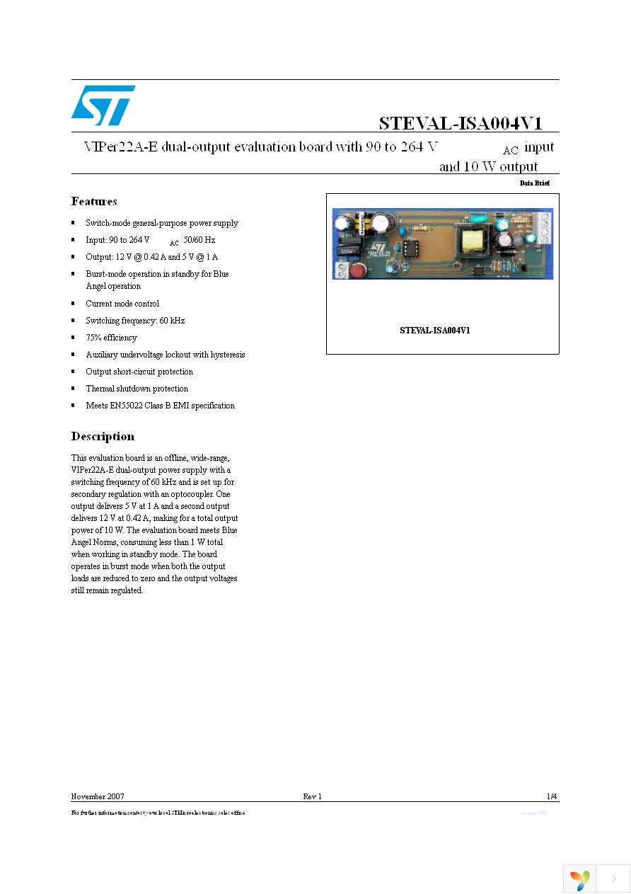 STEVAL-ISA004V1 Page 1