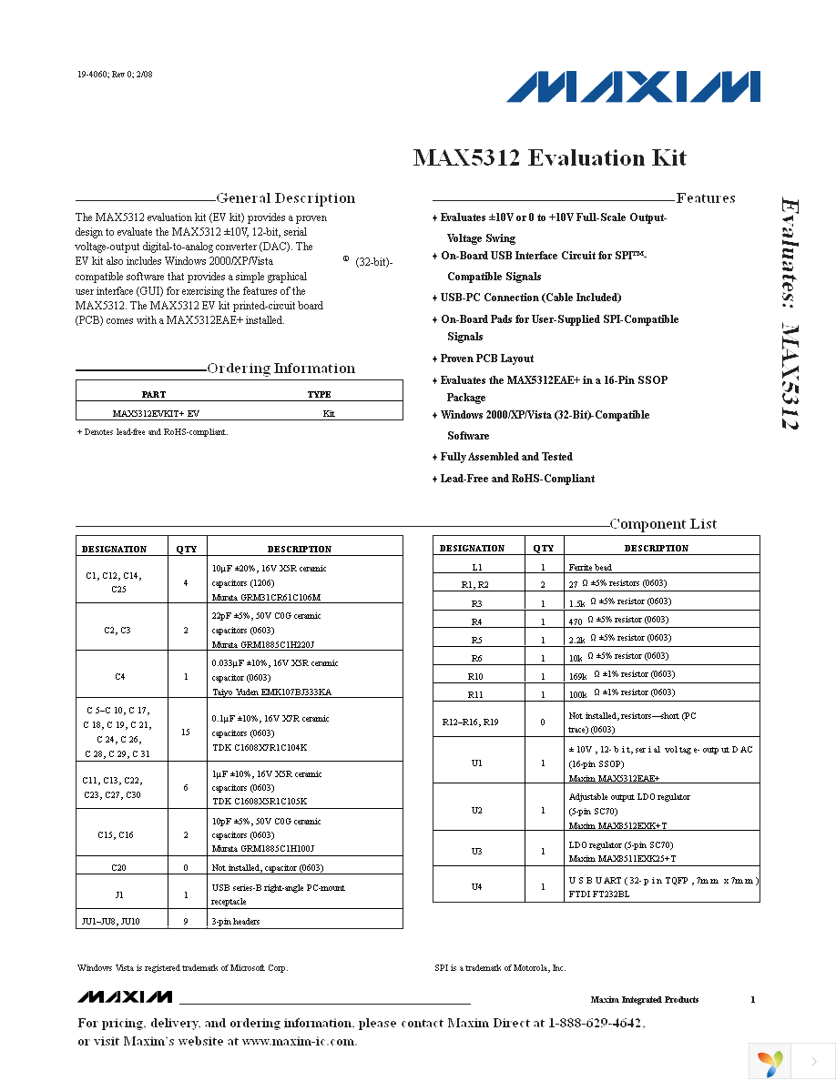 MAX5312EVKIT+ Page 1