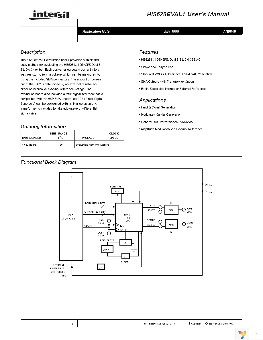 HI5628EVAL1 Page 1