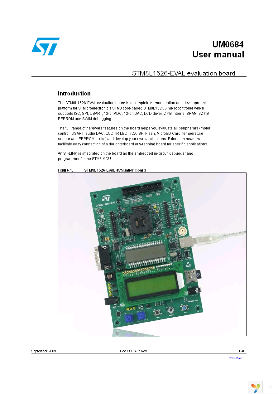 STM8L1526-EVAL Page 1