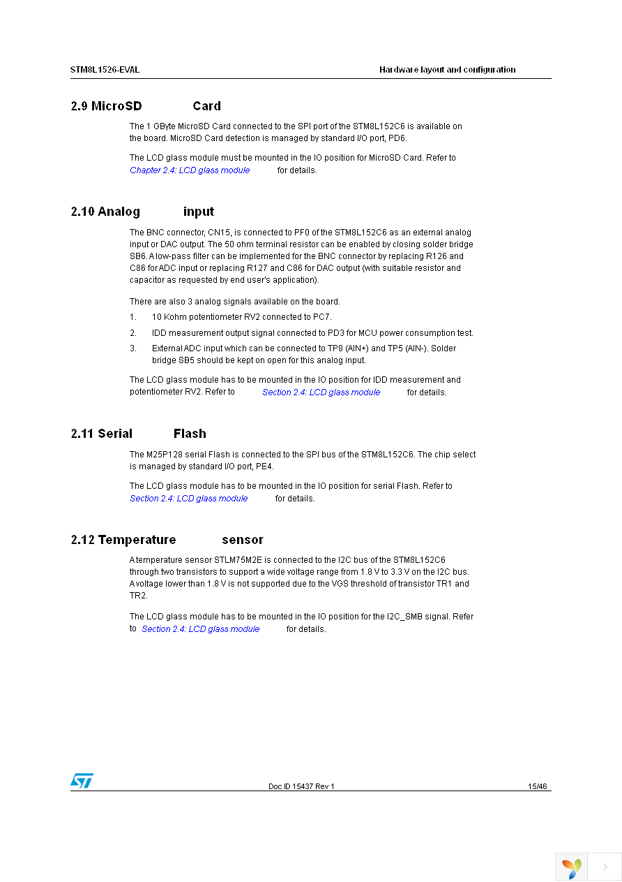 STM8L1526-EVAL Page 15