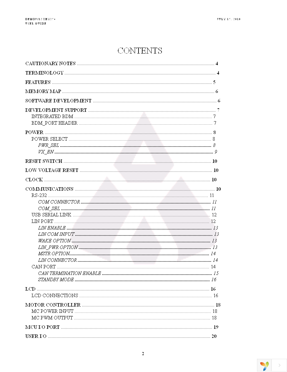 DEMO9S12XHY256 Page 2