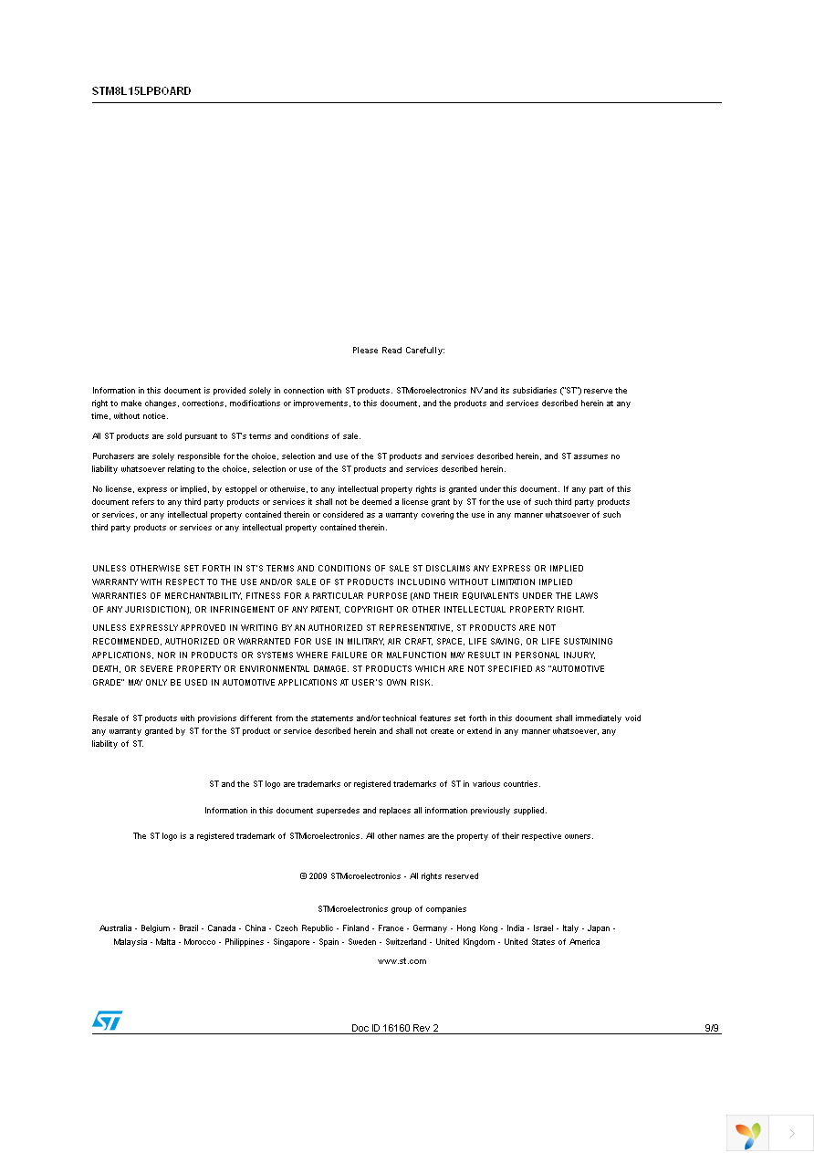 STM8L15LPBOARD Page 9