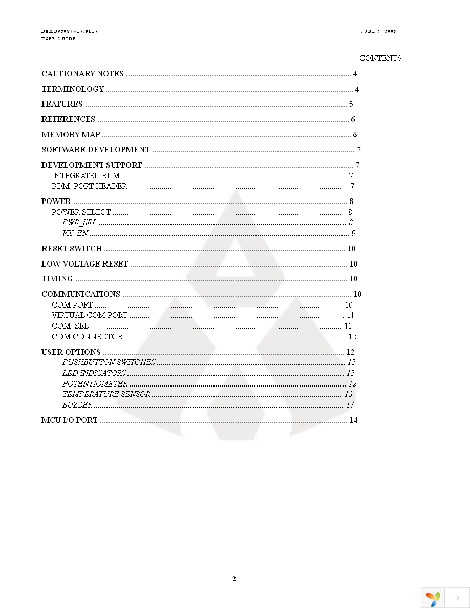 DEMO9S08FL16 Page 2