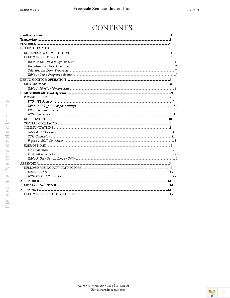 DEMO9S08RG60E Page 2