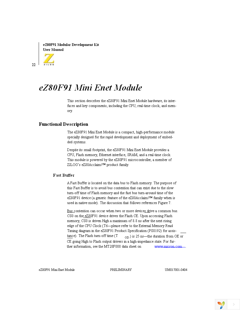 EZ80F910100KIT Page 32