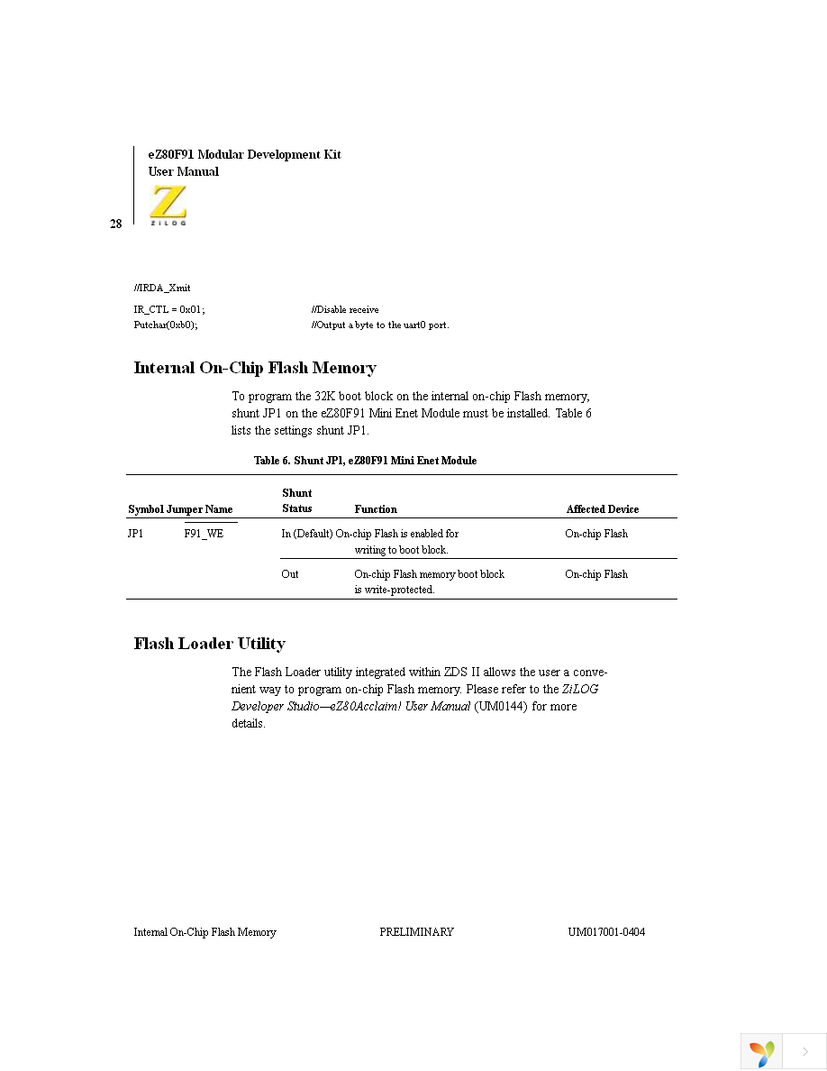 EZ80F910100KIT Page 38