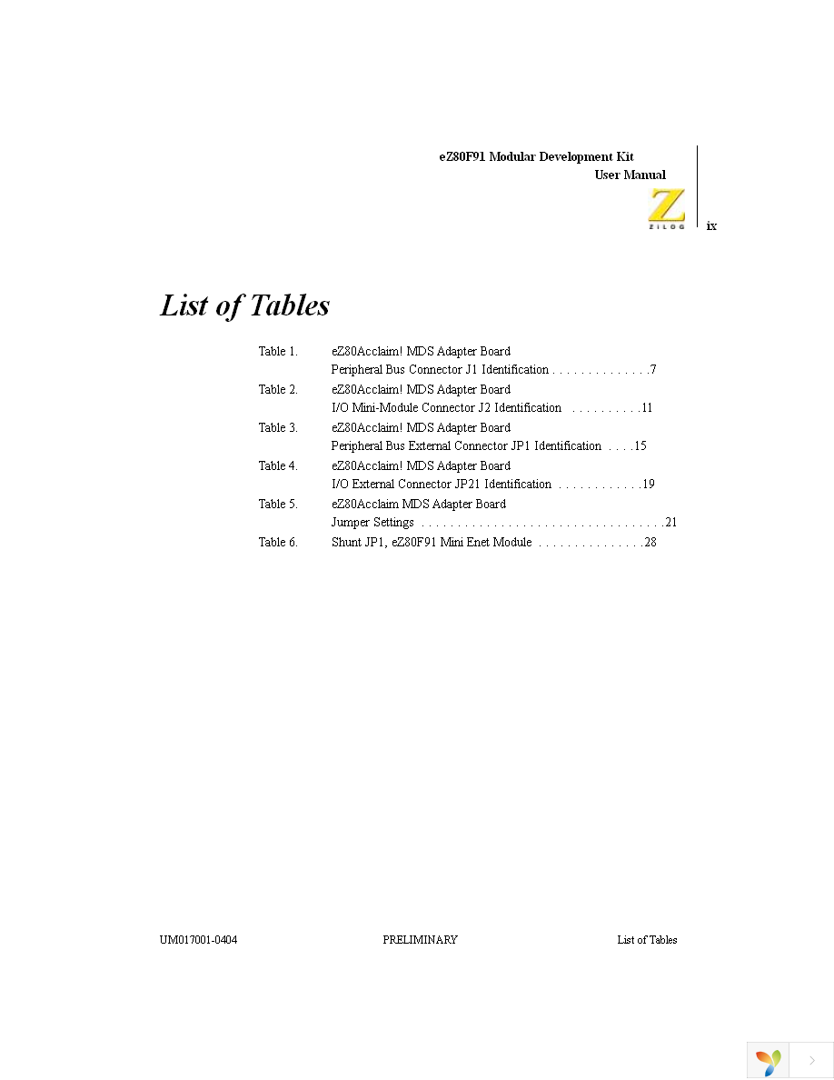 EZ80F910100KIT Page 9