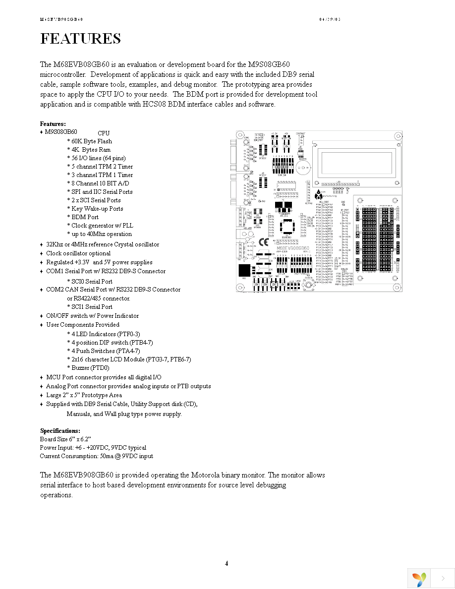 M68EVB908GB60 Page 4