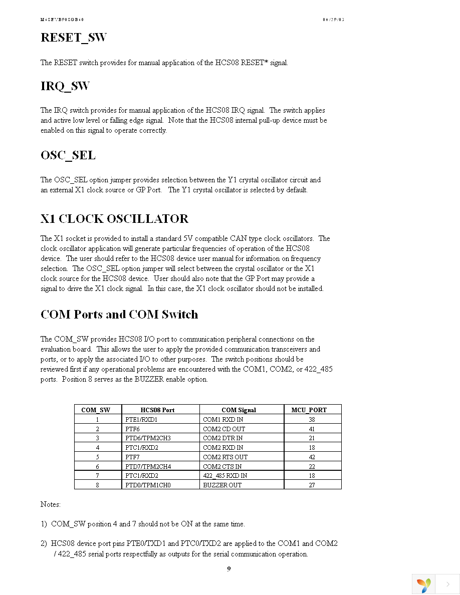 M68EVB908GB60 Page 9