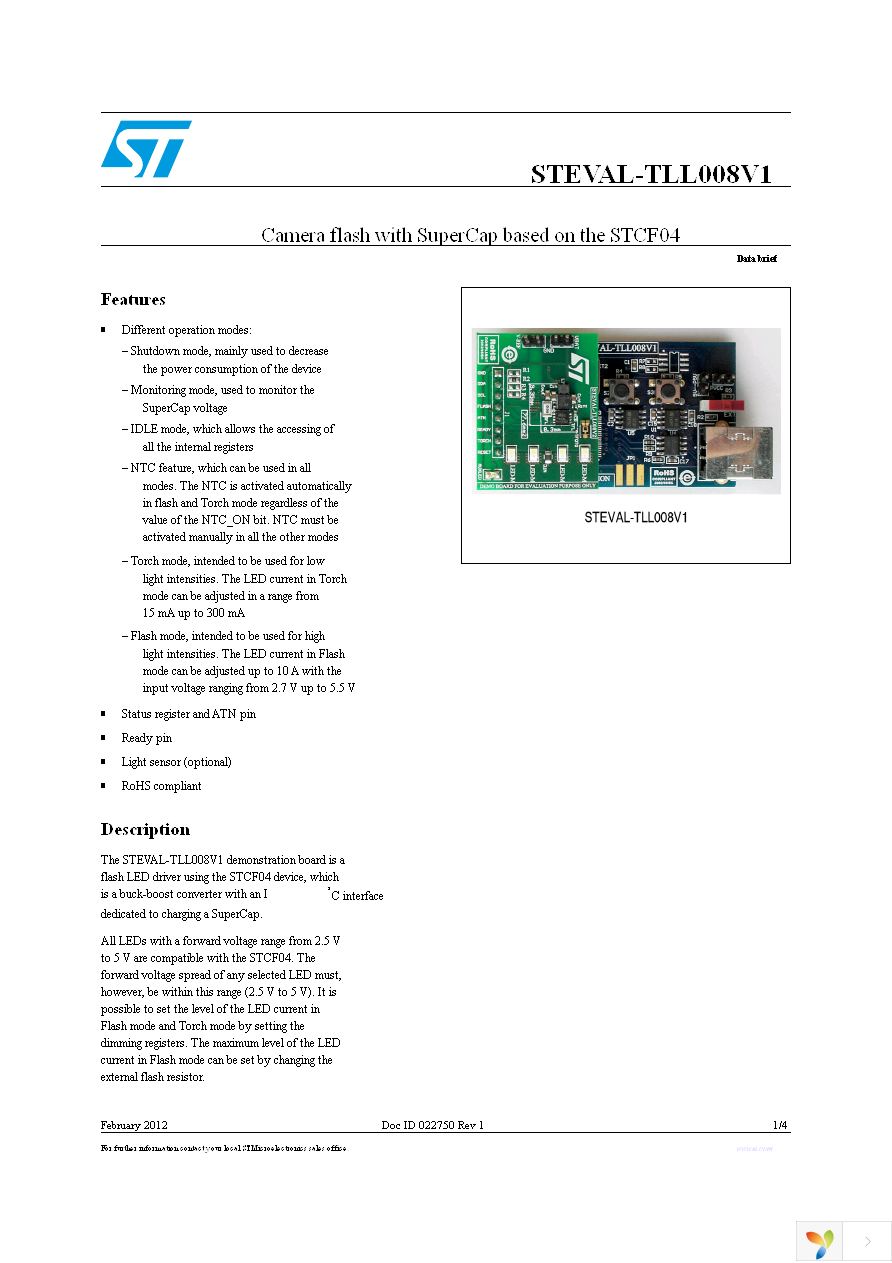 STEVAL-TLL008V1 Page 1