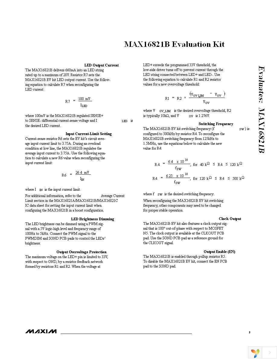 MAX16821BEVKIT+ Page 3