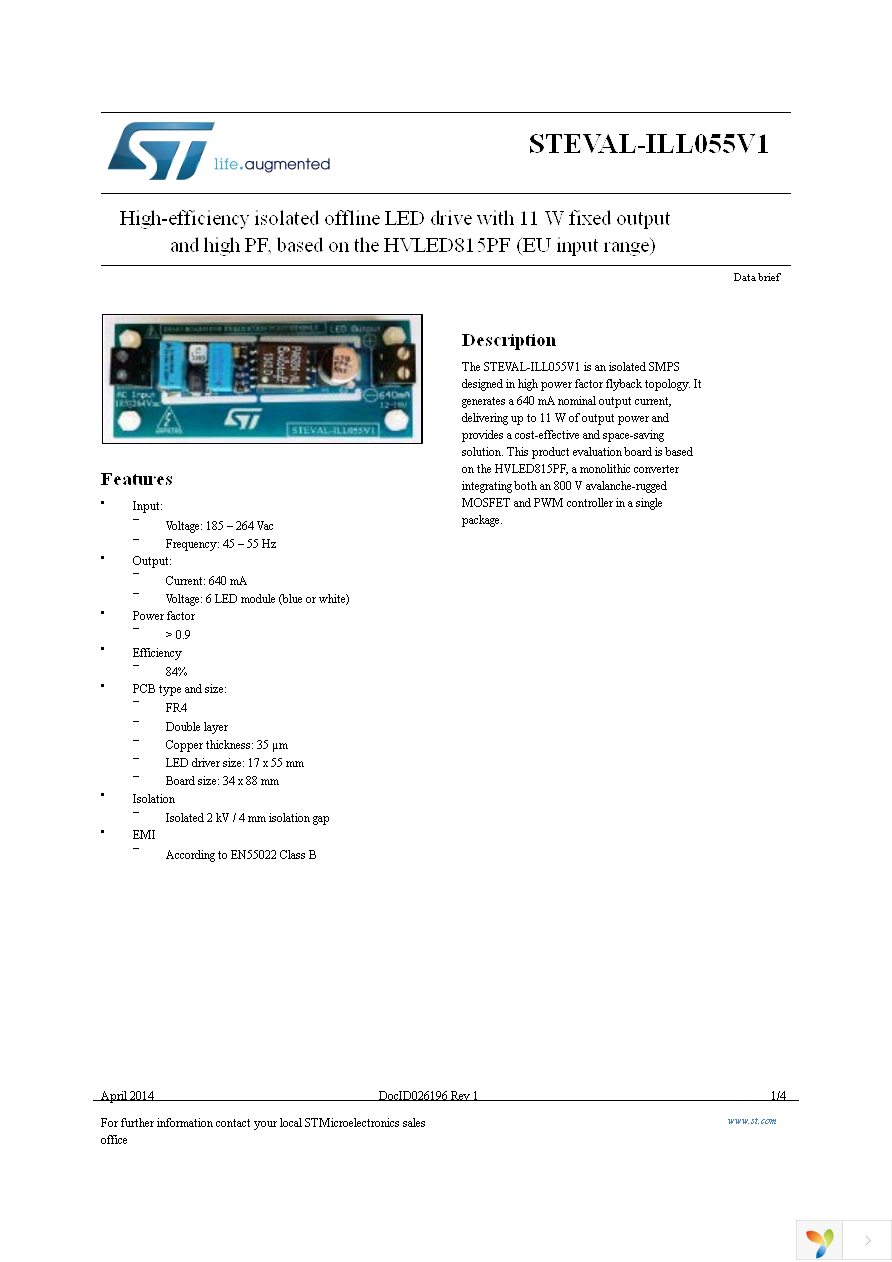 STEVAL-ILL055V1 Page 1