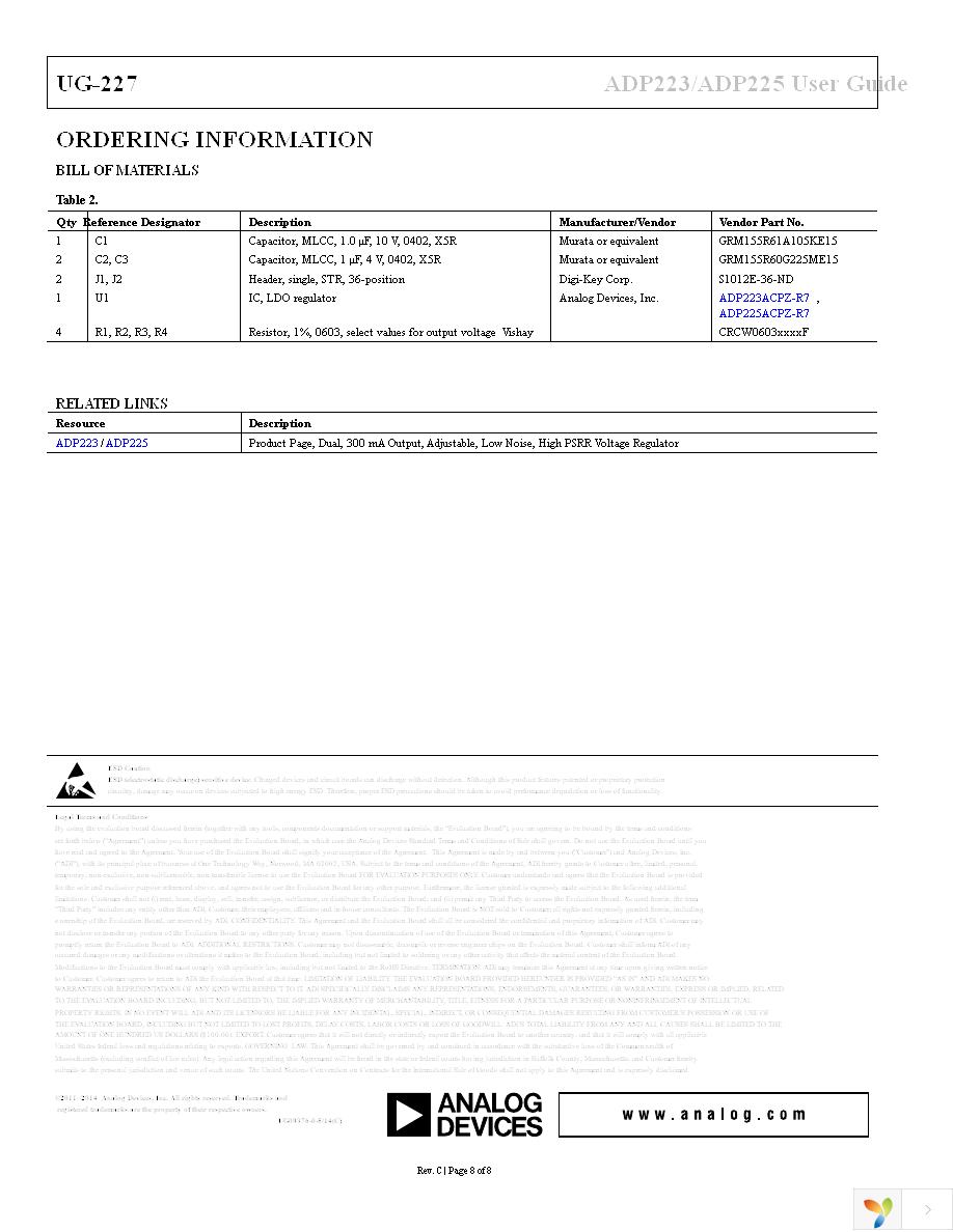 ADP223CP-EVALZ Page 8