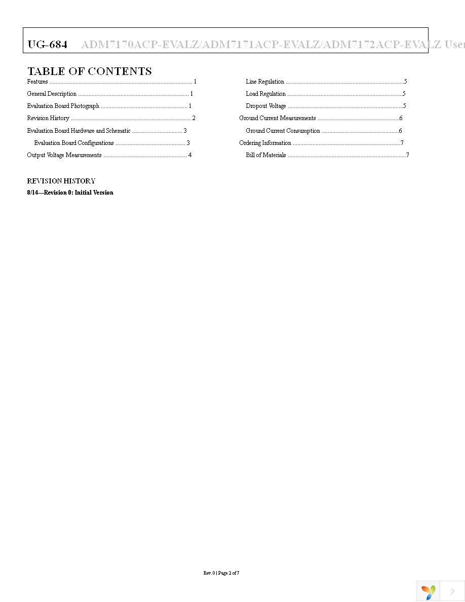 ADM7172CP-EVALZ Page 2