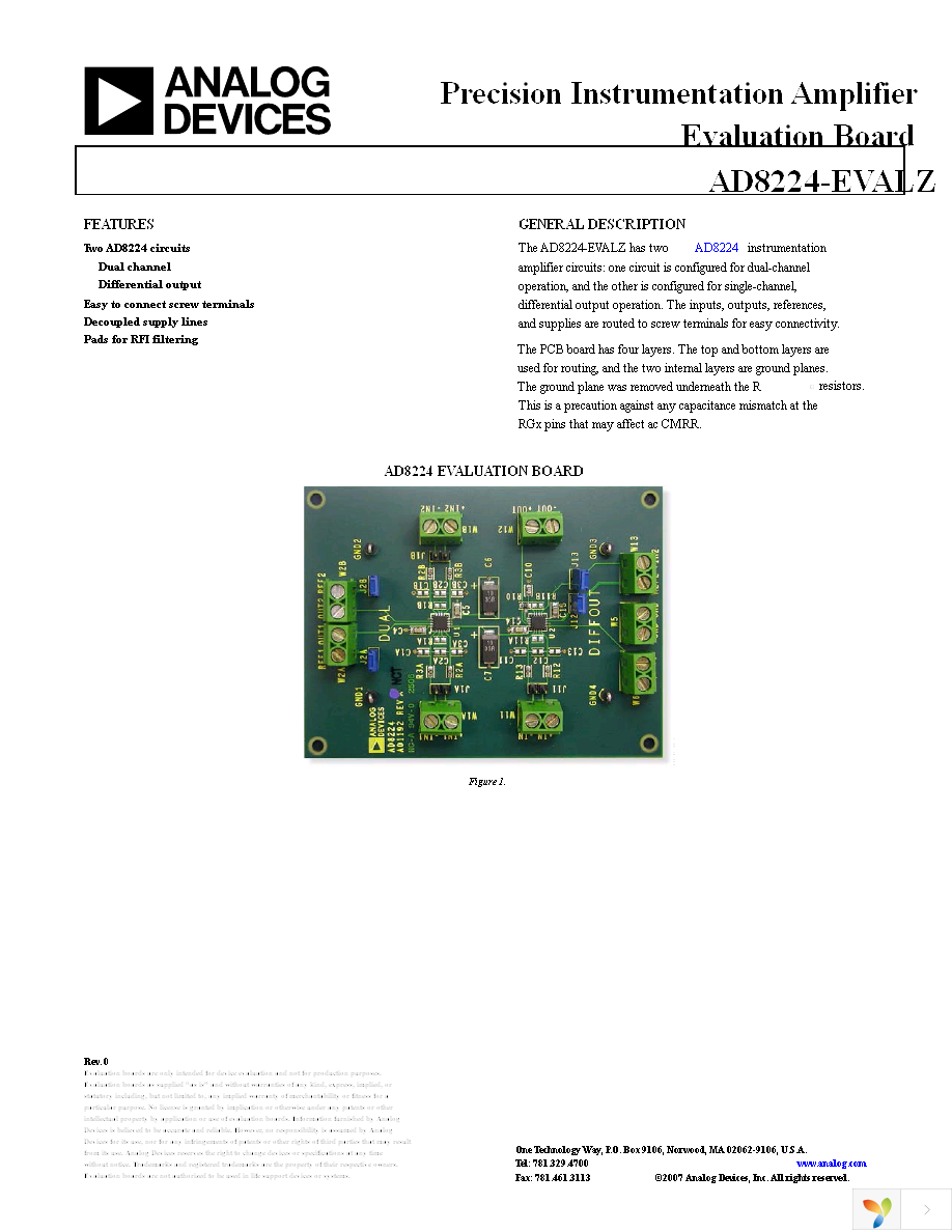 AD8224-EVALZ Page 1