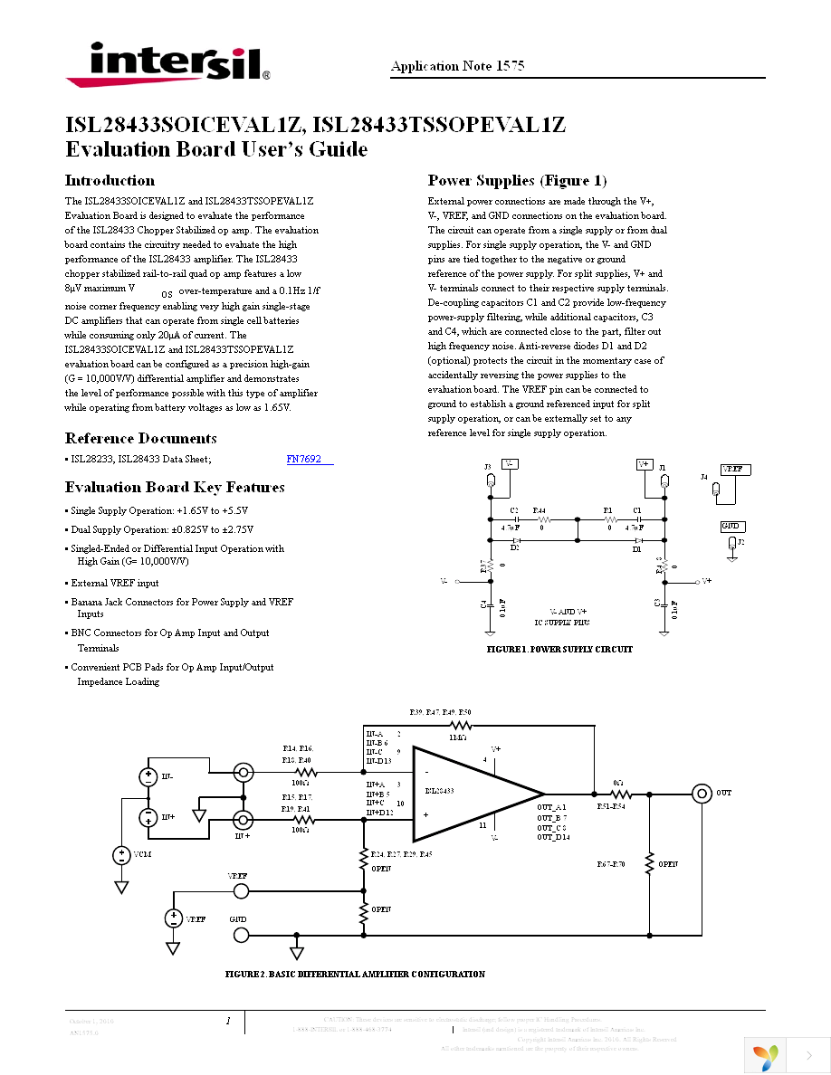 ISL28433SOICEVAL1Z Page 1