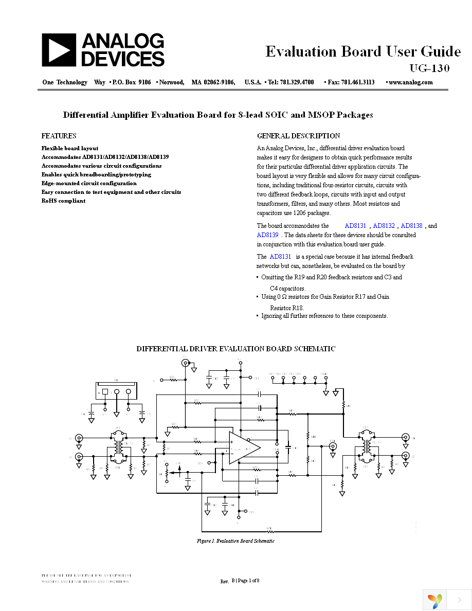 AD8137YR-EBZ Page 1