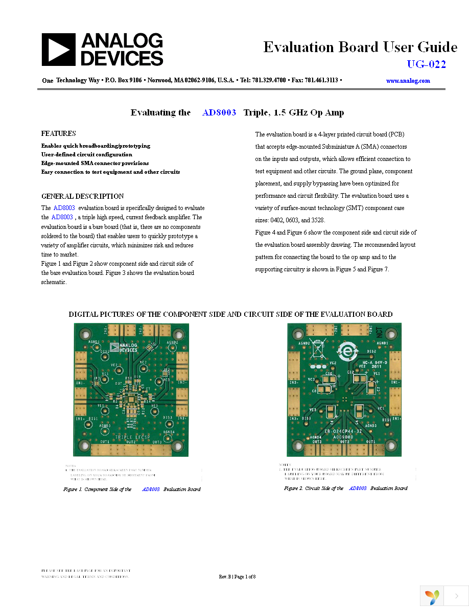 AD8003ACP-EBZ Page 1