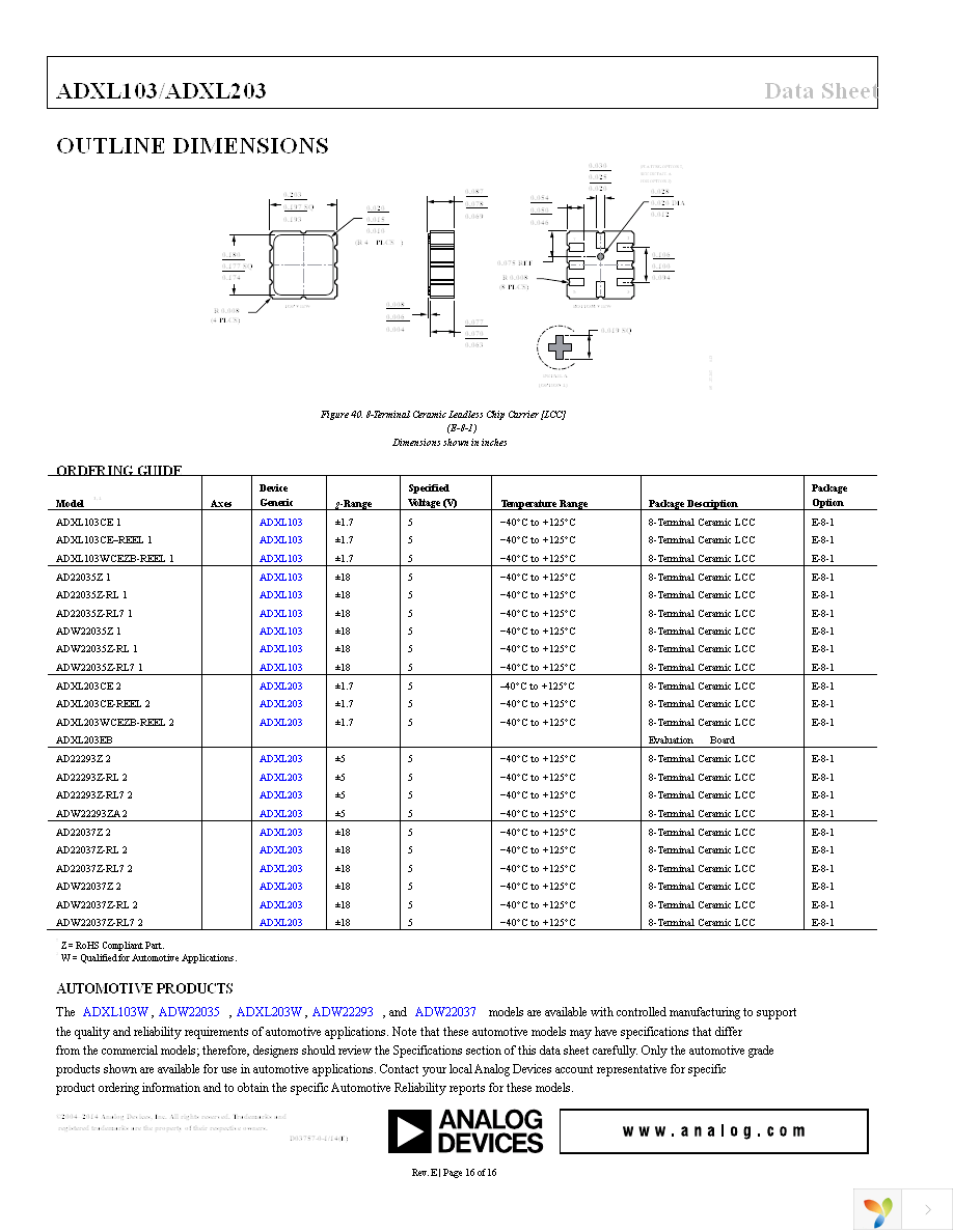 ADXL203EB Page 16