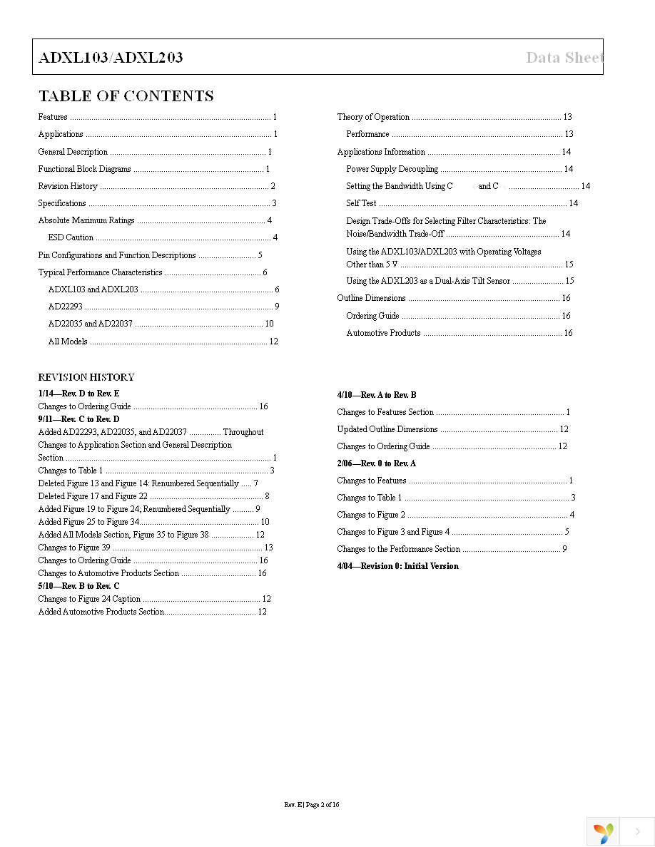 ADXL203EB Page 2