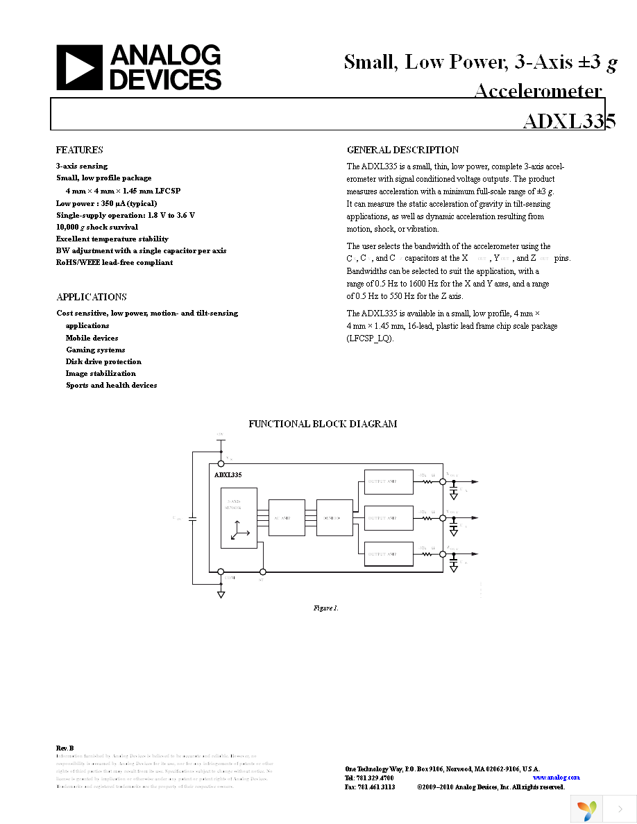 EVAL-ADXL335Z Page 1