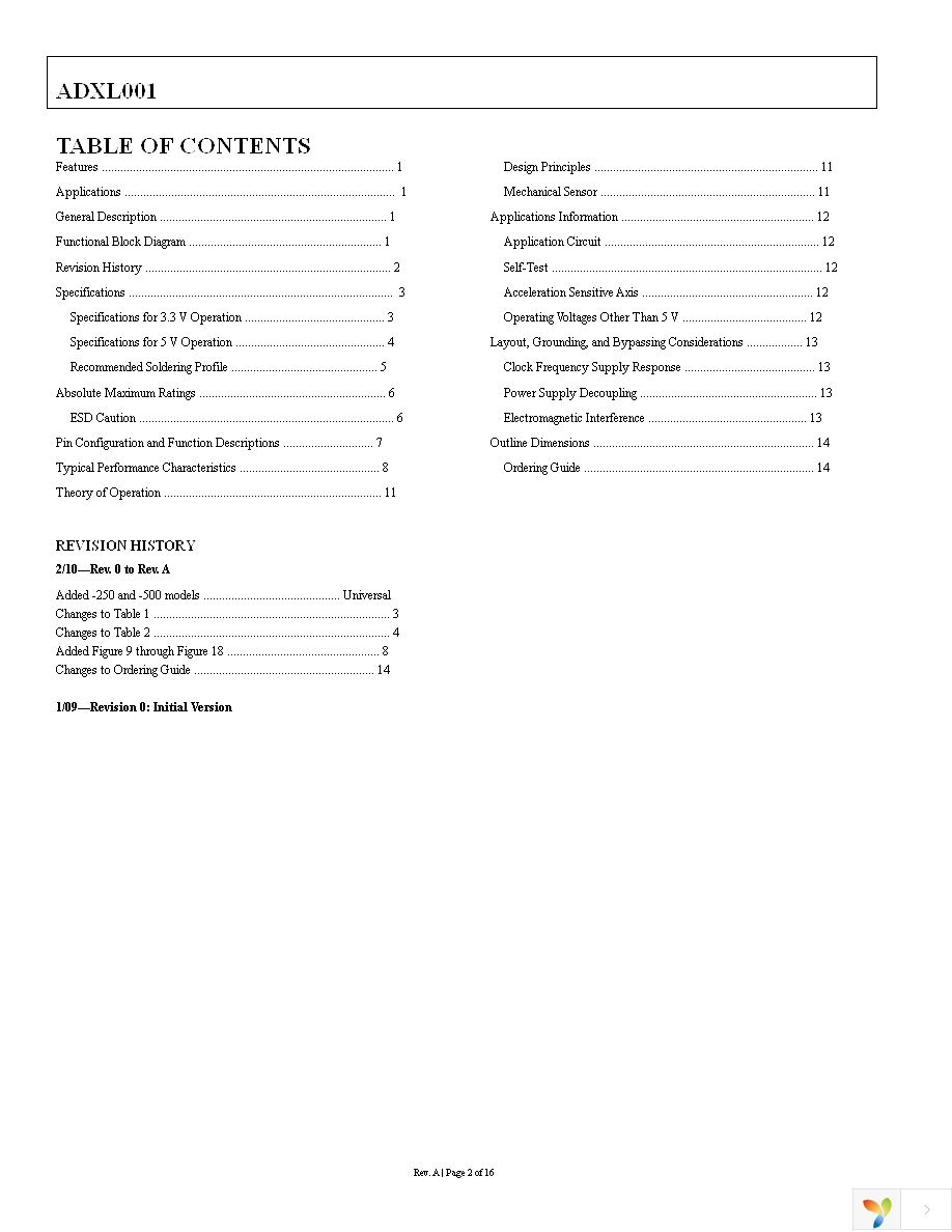 EVAL-ADXL001-500Z Page 2