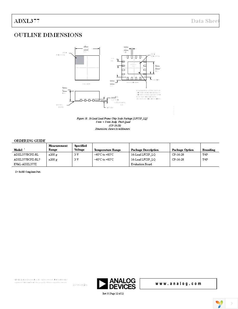 EVAL-ADXL377Z Page 12