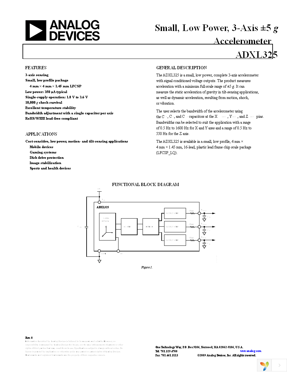 EVAL-ADXL325Z Page 1