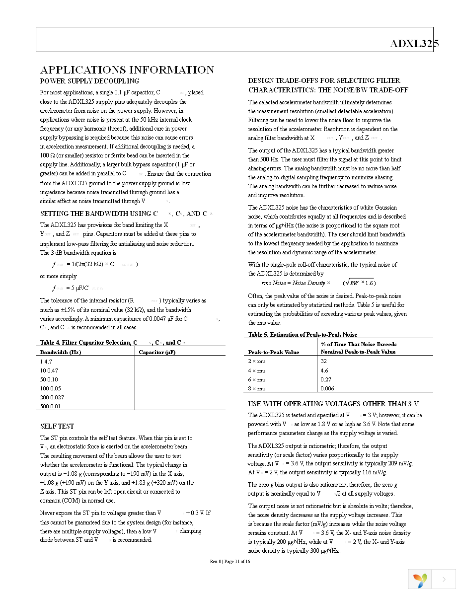 EVAL-ADXL325Z Page 11