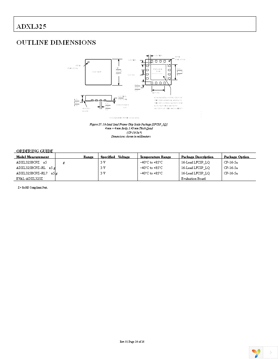 EVAL-ADXL325Z Page 14