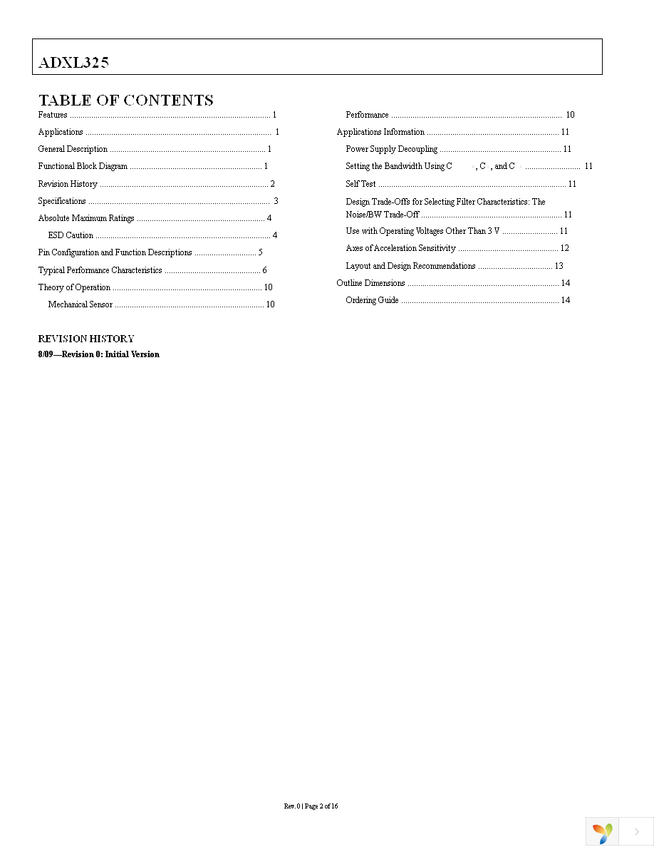 EVAL-ADXL325Z Page 2