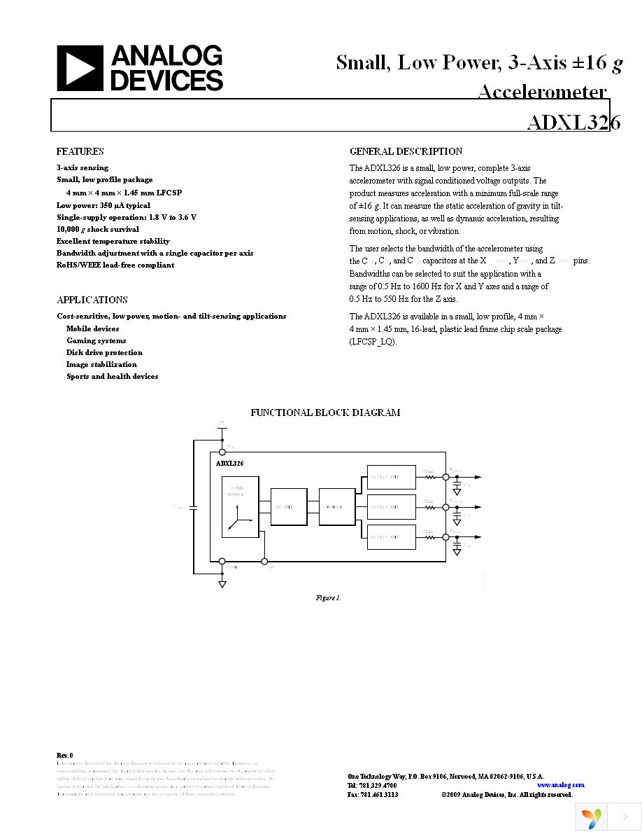 EVAL-ADXL326Z Page 1