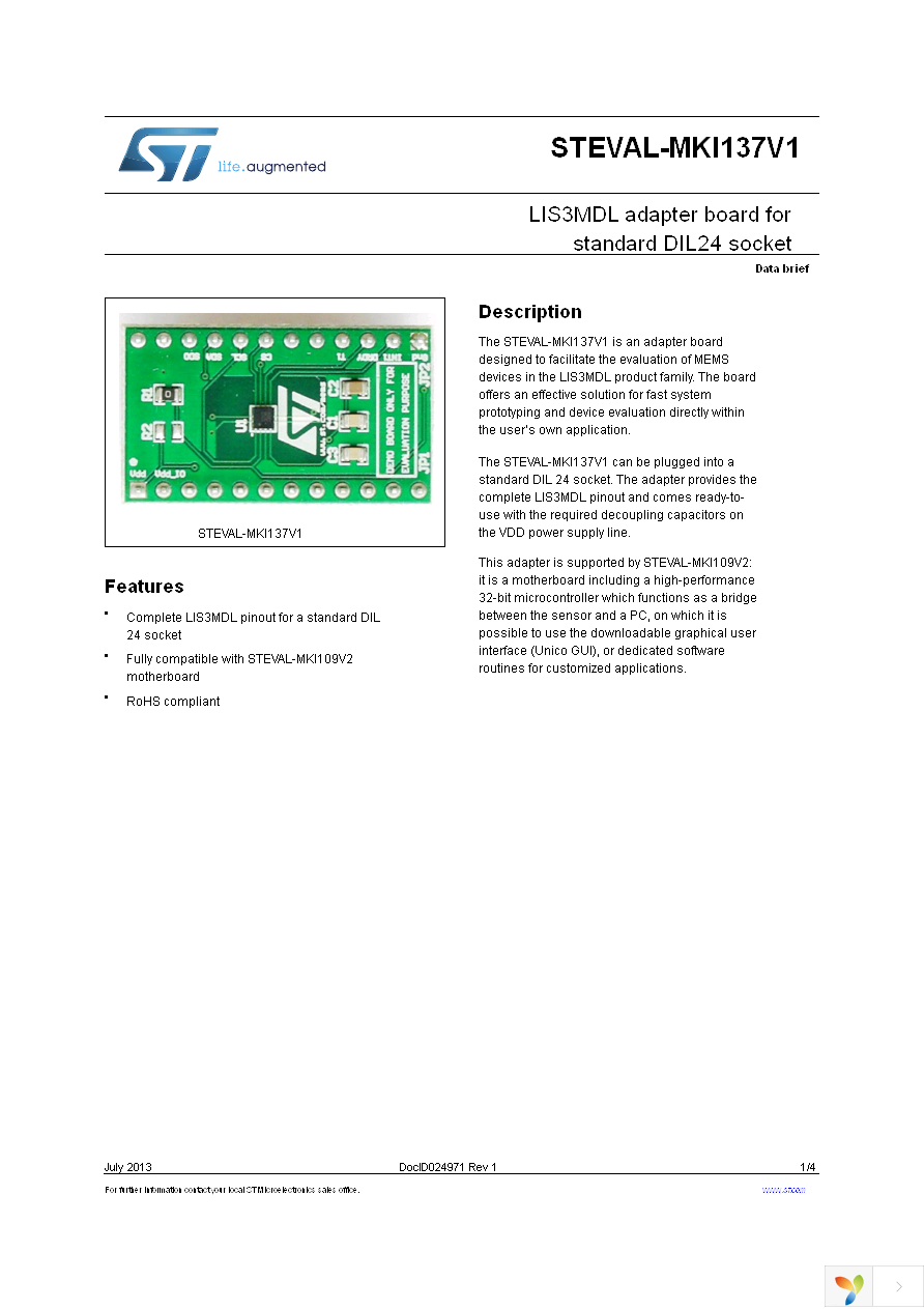 STEVAL-MKI137V1 Page 1