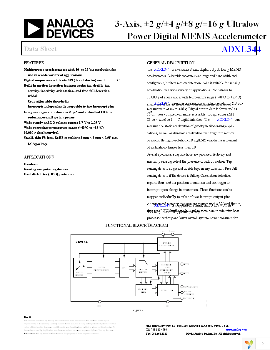 EVAL-ADXL344Z-M Page 1