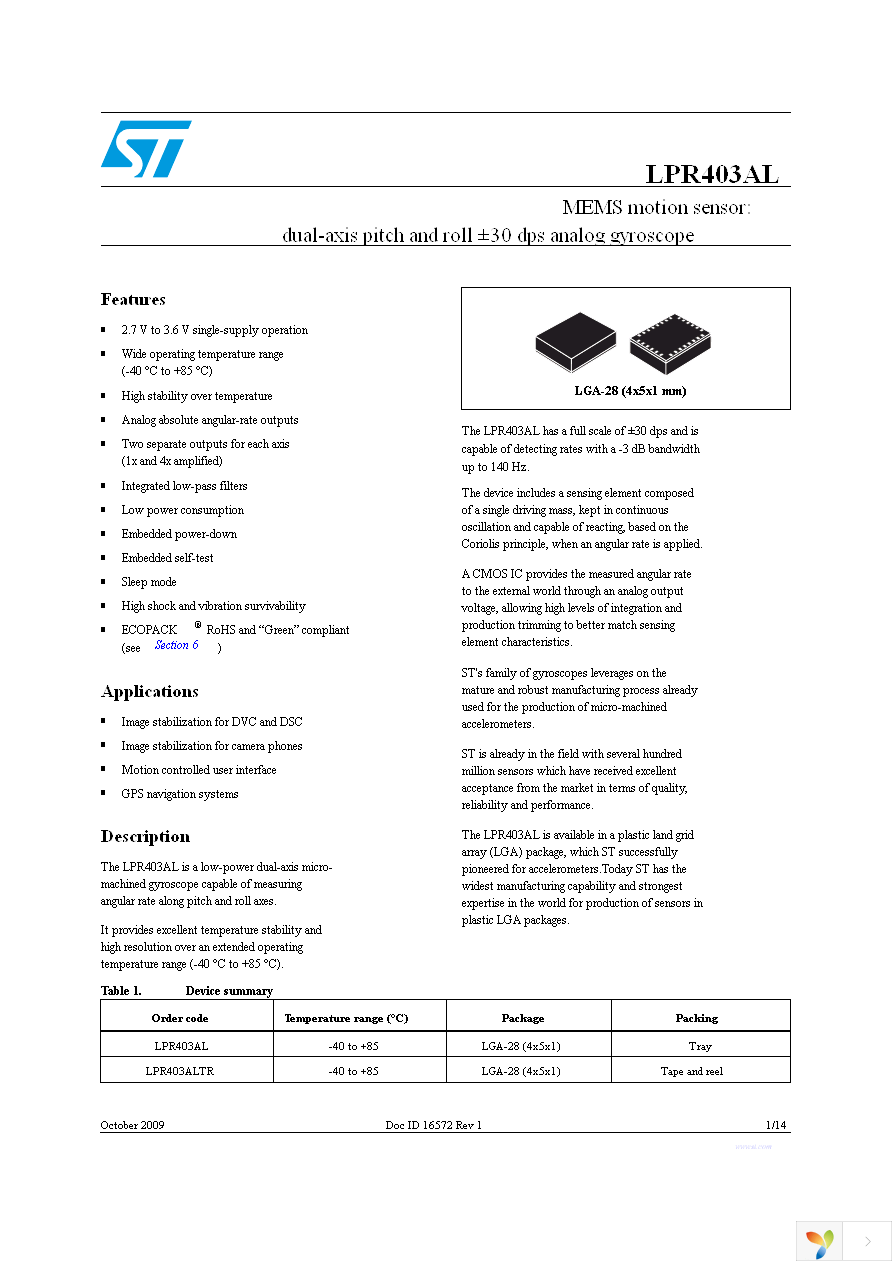 STEVAL-MKI080V1 Page 1