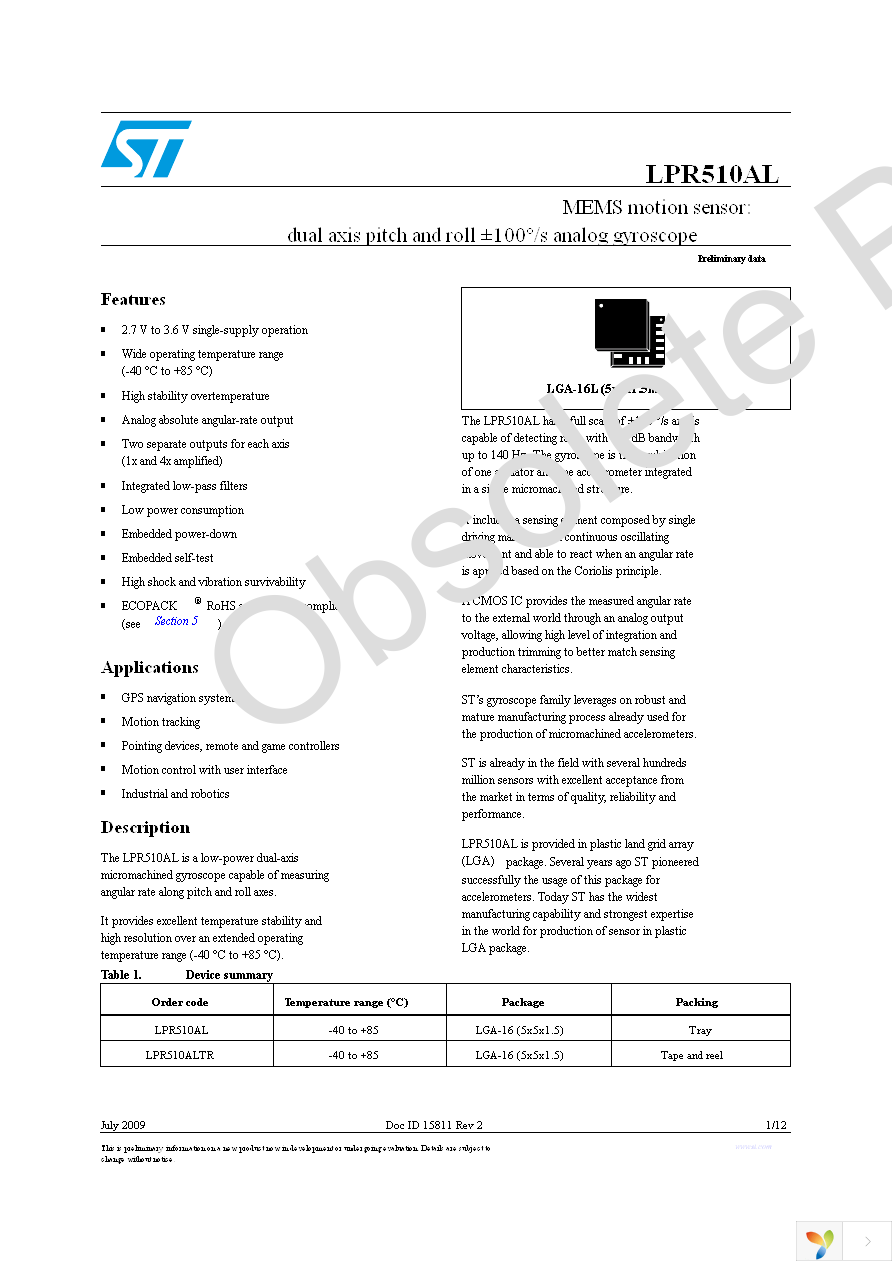 STEVAL-MKI034V1 Page 1