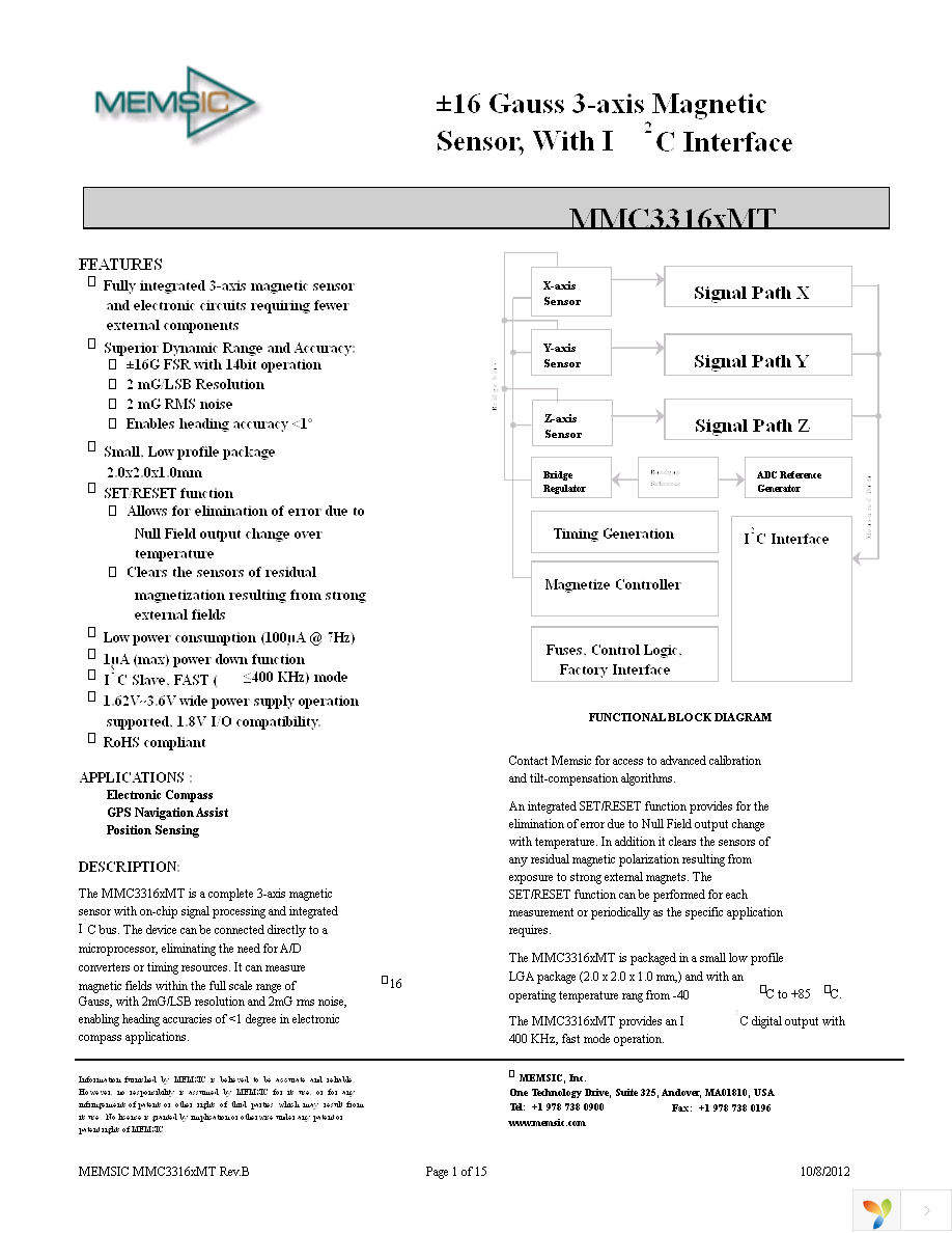 MMC33160MT-B Page 1