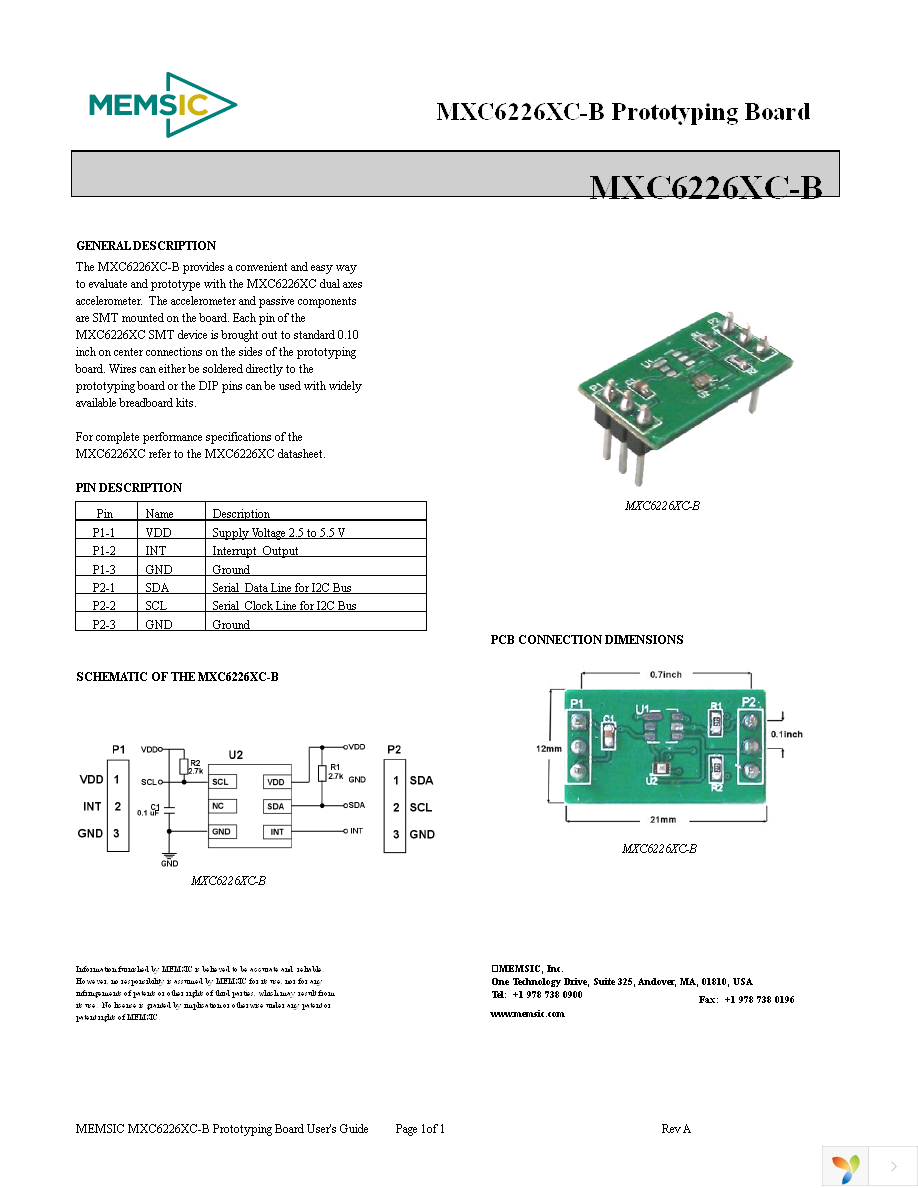 MXC6226XC-B Page 1