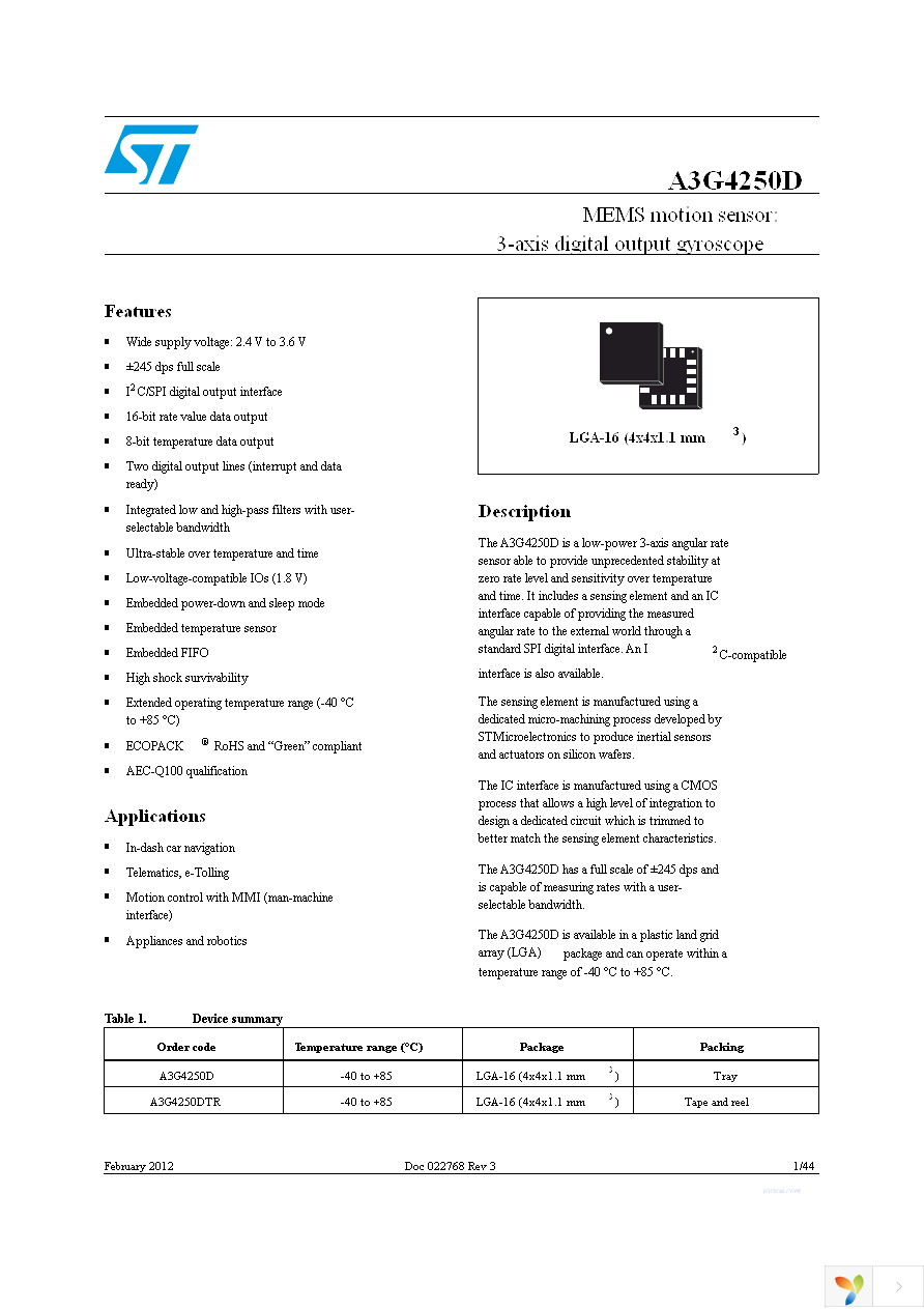 STEVAL-MKI125V1 Page 1