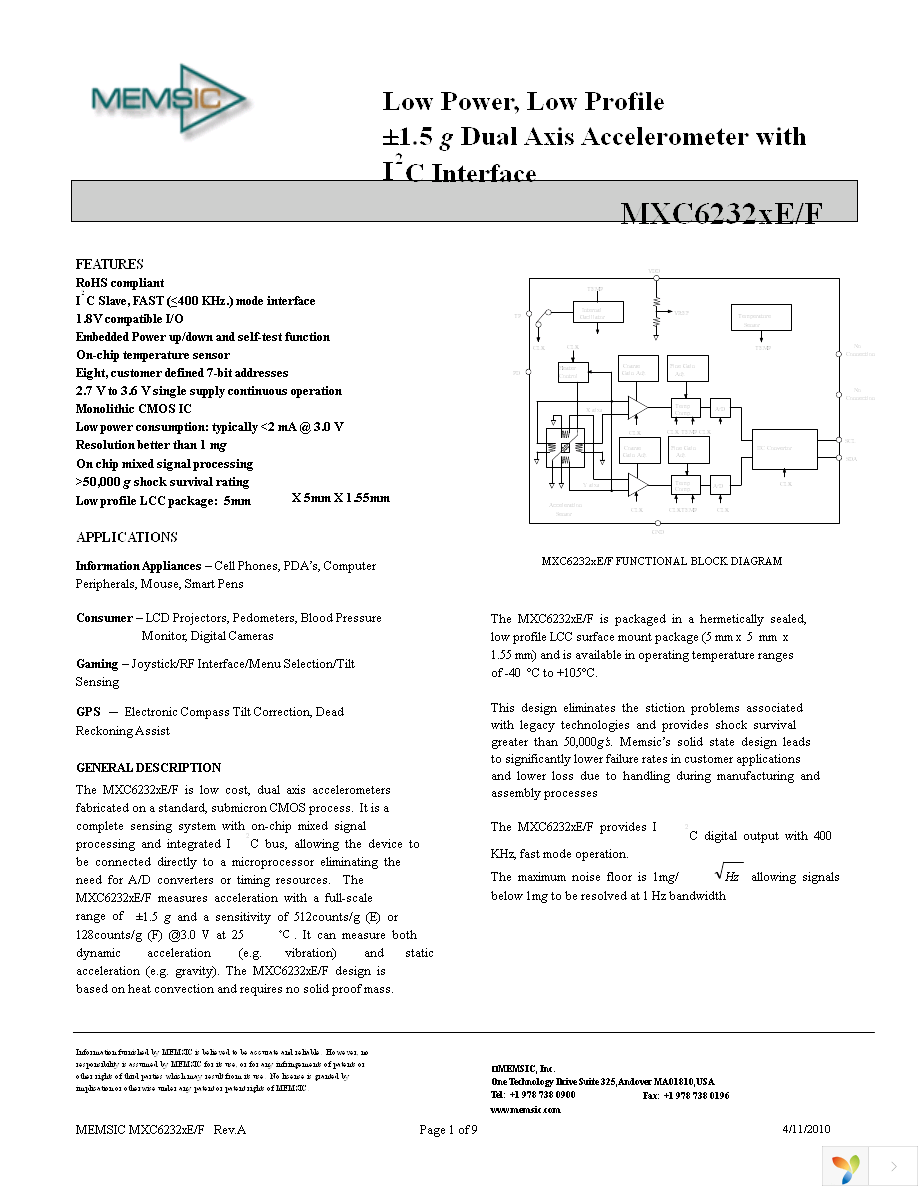 MXC62320EP-B Page 1