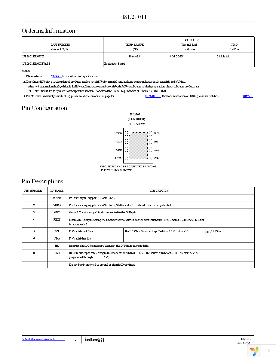 ISL29011IROZ-EVALZ Page 2