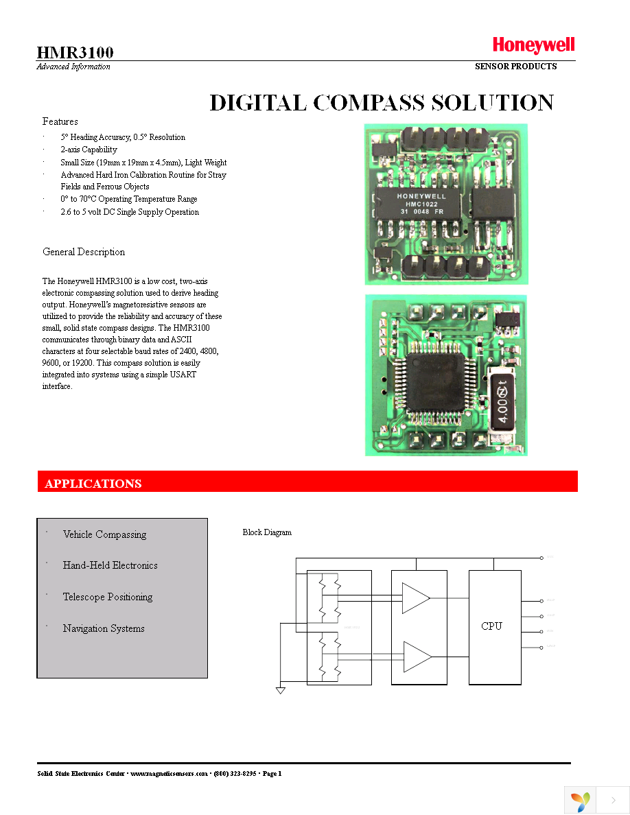 HMR3100-DEMO-232 Page 1