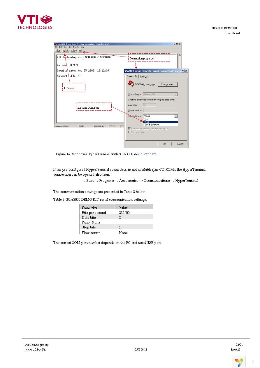 SCA3000-D01DEMO Page 12